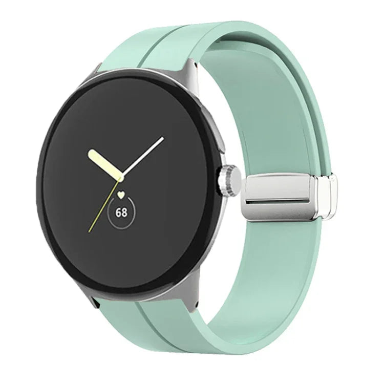 無地折りたたみバックルシリコンウォッチバンド Google Pixel Watch 4 / 3 / 2 / 1 41mm用