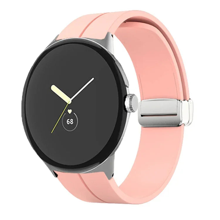 無地折りたたみバックルシリコンウォッチバンド Google Pixel Watch 4 / 3 / 2 / 1 41mm用