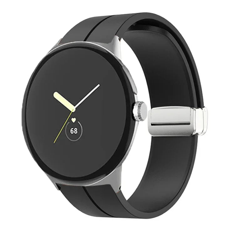 無地折りたたみバックルシリコンウォッチバンド Google Pixel Watch 4 / 3 / 2 / 1 41mm用