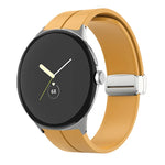 無地折りたたみバックルシリコンウォッチバンド Google Pixel Watch 4 / 3 / 2 / 1 41mm用