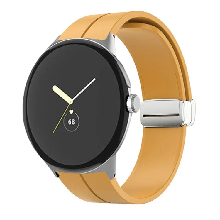 無地折りたたみバックルシリコンウォッチバンド Google Pixel Watch 4 / 3 / 2 / 1 41mm用
