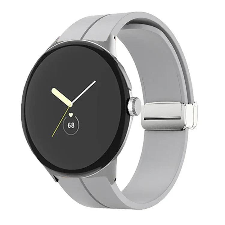 無地折りたたみバックルシリコンウォッチバンド Google Pixel Watch 4 / 3 / 2 / 1 41mm用