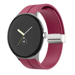 無地折りたたみバックルシリコンウォッチバンド Google Pixel Watch 4 / 3 / 2 / 1 41mm用
