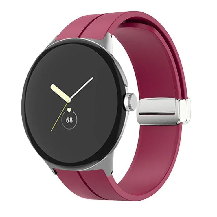無地折りたたみバックルシリコンウォッチバンド Google Pixel Watch 4 / 3 / 2 / 1 41mm用