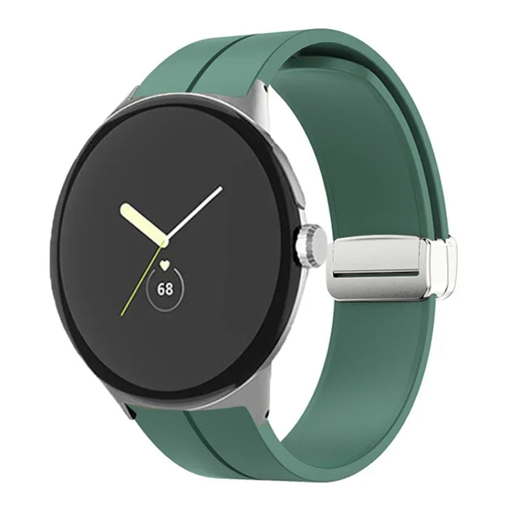 無地折りたたみバックルシリコンウォッチバンド Google Pixel Watch 4 / 3 / 2 / 1 41mm用