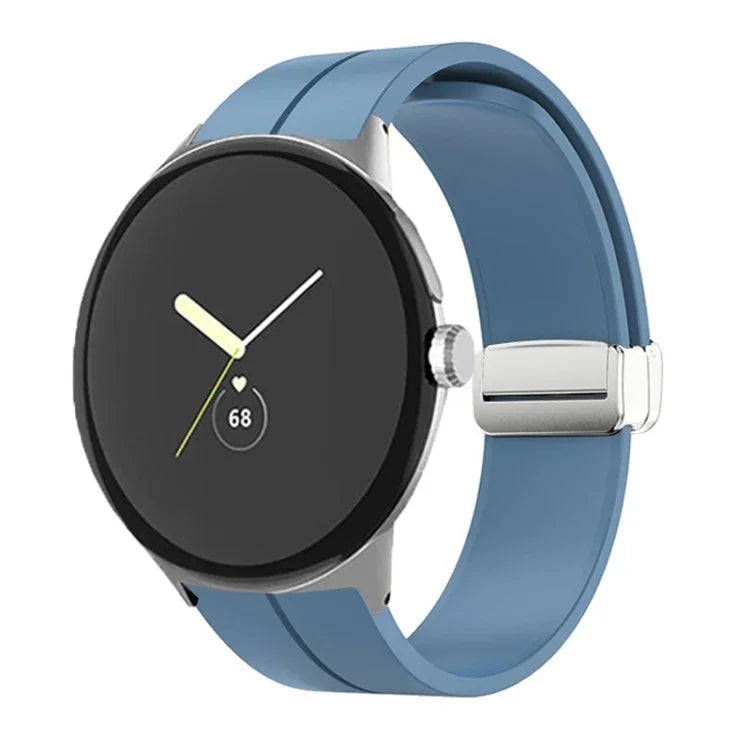 無地折りたたみバックルシリコンウォッチバンド Google Pixel Watch 4 / 3 / 2 / 1 41mm用