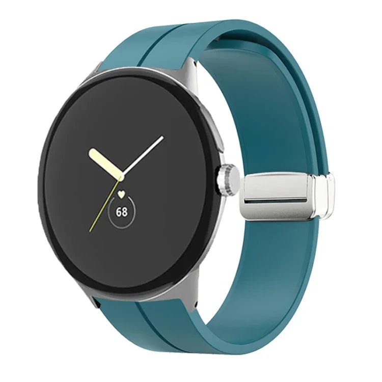 無地折りたたみバックルシリコンウォッチバンド Google Pixel Watch 4 / 3 / 2 / 1 41mm用