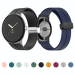 無地折りたたみバックルシリコンウォッチバンド Google Pixel Watch 4 / 3 / 2 / 1 41mm用
