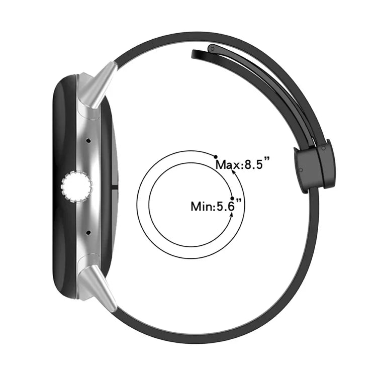無地折りたたみバックルシリコンウォッチバンド Google Pixel Watch 4 / 3 / 2 / 1 41mm用