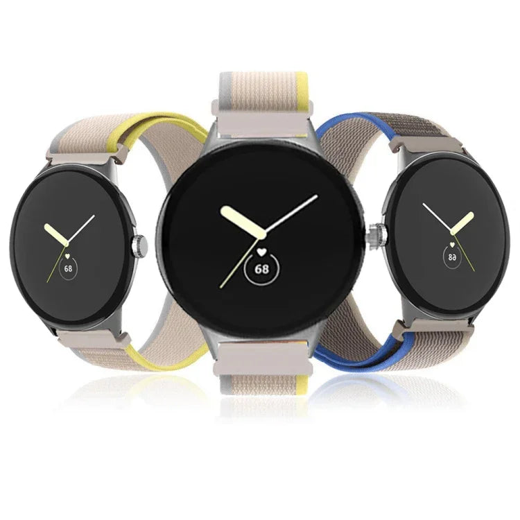 ループシルバーコネクターナイロンウォッチバンド Google Pixel Watch 4 / 3 / 2 / 1 41mm用