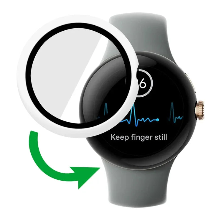 フロストPCフレーム強化フィルム一体型ウォッチ保護ケース Google Pixel Watch用