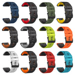 Two-Color Silicone Watch Band, For Garmin Fenix 7X / 6X / 5X 26mm