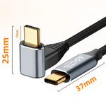 Steam Deck Gen用 100W USB-C/Type-C オス to USB-C/Type-C メス ステレオカーブ延長ケーブル, 0.5m, 1m, 1.5m, 2m, 3m