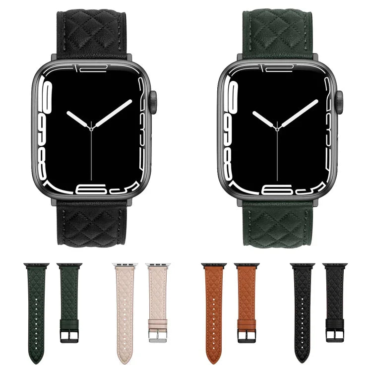 ひし形パターン本革ウォッチバンド、Apple Watch シリーズ8＆7 41mm / SE 2＆6＆SE＆5＆4 40mm / 3＆2＆1 38mm用、Apple Watch シリーズ8＆7 41mm / SE 2＆6＆SE＆5＆4 40mm / 3＆2＆1 38mm用