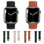 ひし形パターン本革ウォッチバンド、Apple Watch シリーズ8＆7 45mm / SE 2＆6＆SE＆5＆4 44mm / 3＆2＆1 42mm用、Apple Watch シリーズ8＆7 45mm / SE 2＆6＆SE＆5＆4 44mm / 3＆2＆1 42mm用