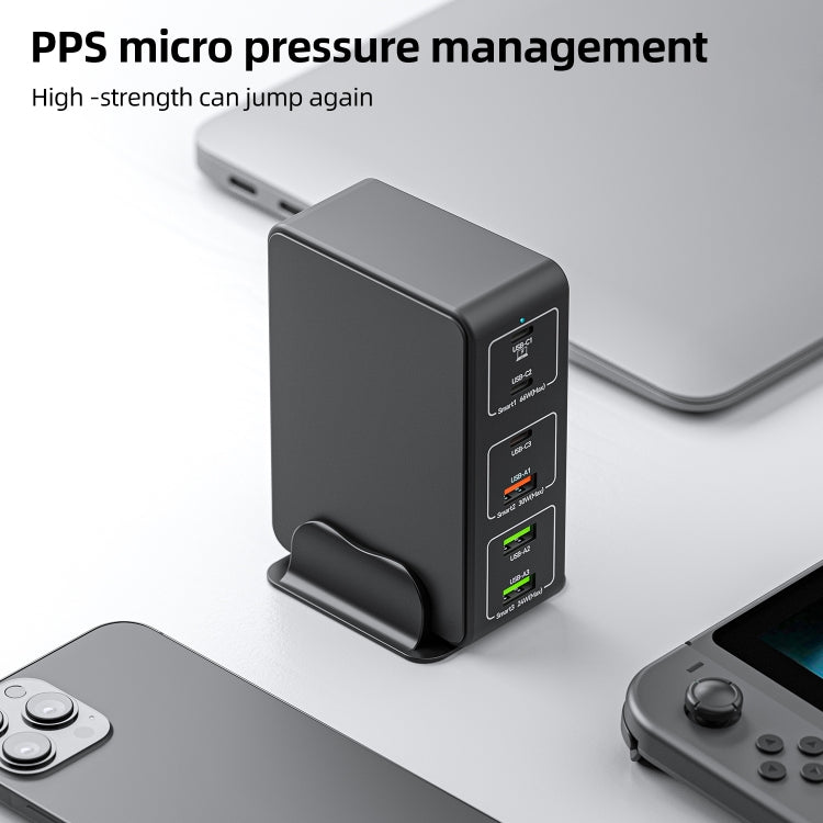 818H 120W Type-C + USB 6ポート デスクトップ高速充電器、USプラグ、UKプラグ、EUプラグ、AUプラグ