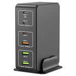 818H 120W Type-C + USB 6ポート デスクトップ高速充電器、USプラグ、UKプラグ、EUプラグ、AUプラグ