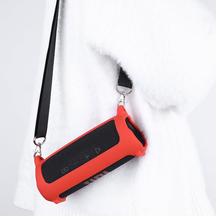 Bluetooth Speaker Portable Silicone Case with Shoulder Strap, Blue, Black, Red
