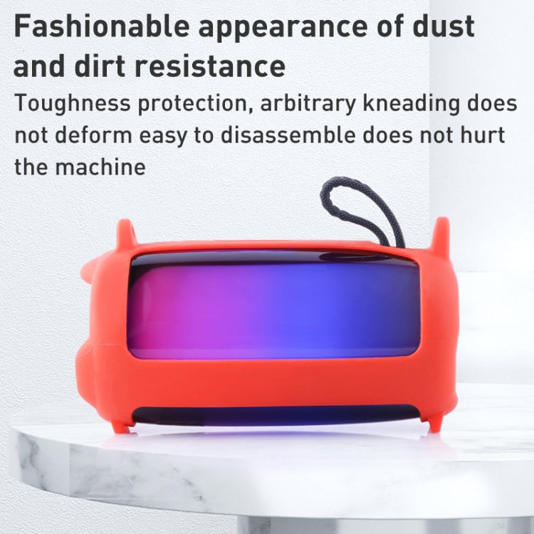 カラフルライトエフェクトBluetoothスピーカーシリコンケースショルダーストラップ付き、JBL Pulse 5 ブラック用、JBL Pulse 5 レッド用、JBL Pulse 5 ブルー用