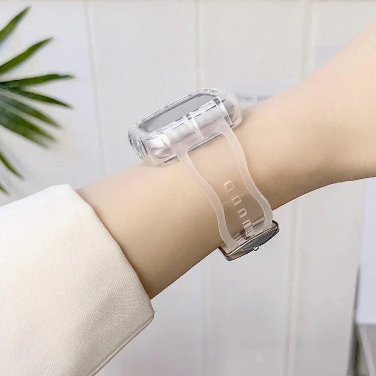 TPU一体型ケースウォッチバンド、Apple Watch Series 9&8&7 41mm/SE2025&SE 2&6&SE&5&4 40mm 用、Apple Watch Series 9&8&7 45mm/SE2025&SE 2&6&SE&5&4 44mm 用