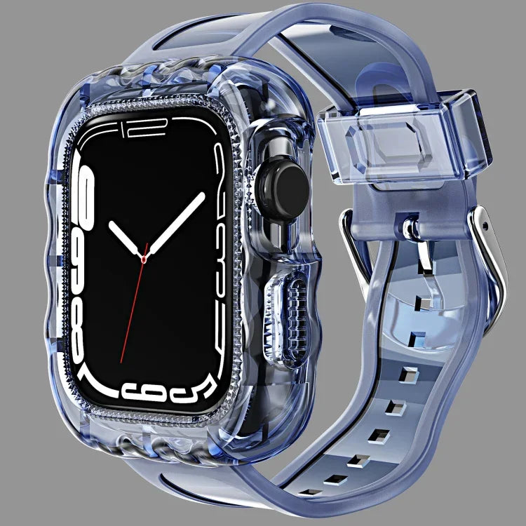 TPU一体型ケースウォッチバンド、Apple Watch Series 9&8&7 41mm/SE2025&SE 2&6&SE&5&4 40mm 用、Apple Watch Series 9&8&7 45mm/SE2025&SE 2&6&SE&5&4 44mm 用