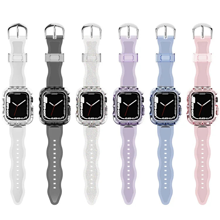 TPU一体型ケースウォッチバンド、Apple Watch Series 9&8&7 41mm/SE2025&SE 2&6&SE&5&4 40mm 用、Apple Watch Series 9&8&7 45mm/SE2025&SE 2&6&SE&5&4 44mm 用