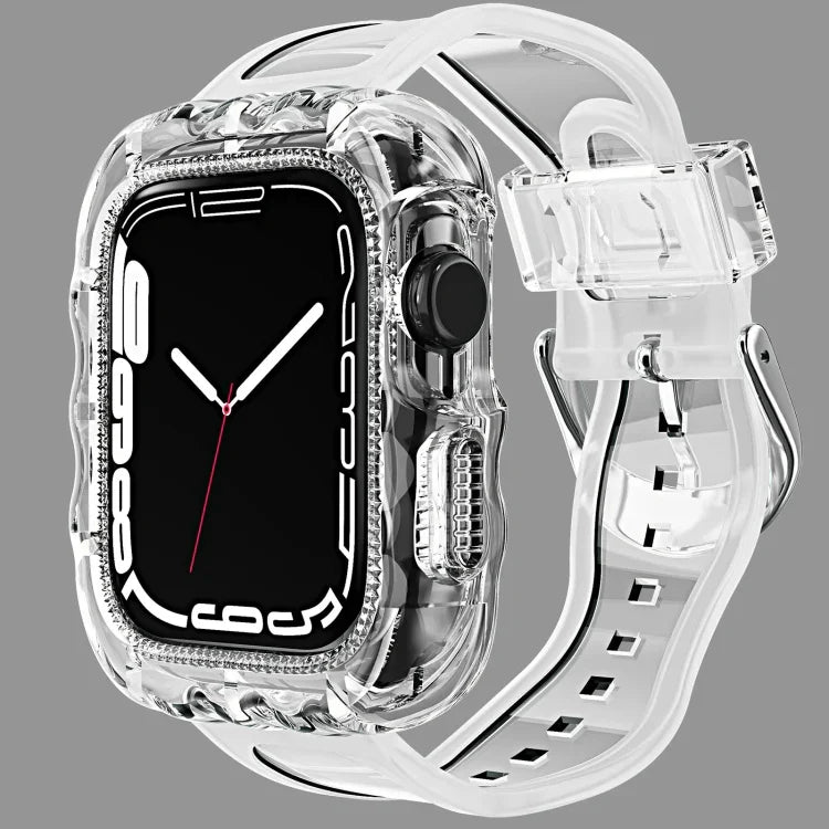 TPU一体型ケースウォッチバンド、Apple Watch Series 9&8&7 41mm/SE2025&SE 2&6&SE&5&4 40mm 用、Apple Watch Series 9&8&7 45mm/SE2025&SE 2&6&SE&5&4 44mm 用