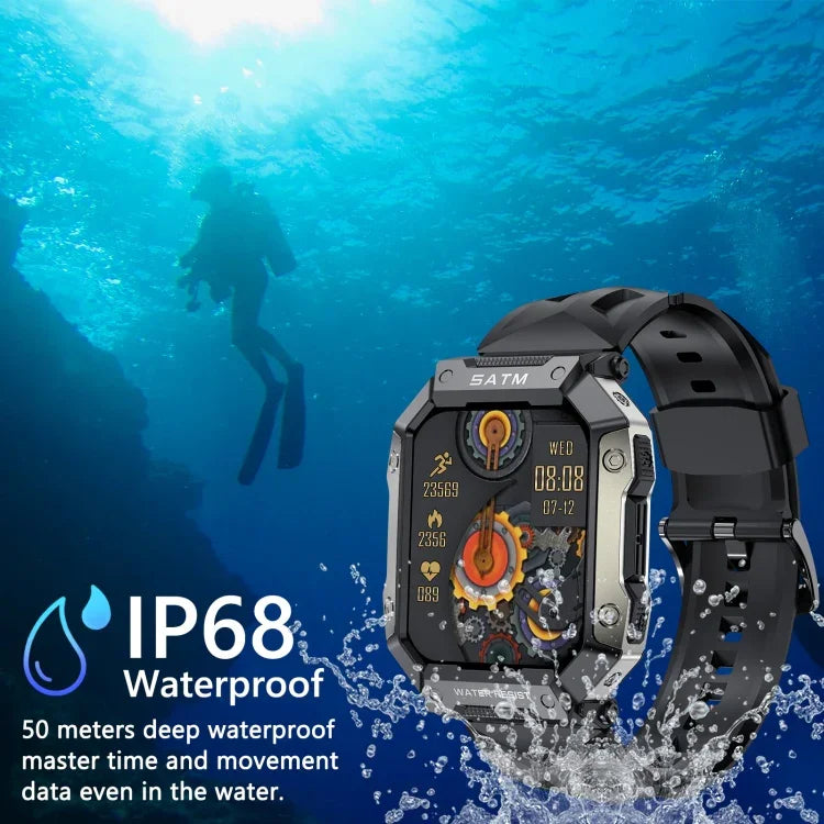 PG333 1.91インチ防水スマートスポーツウォッチ 心拍数モニタリング／血圧モニタリング対応