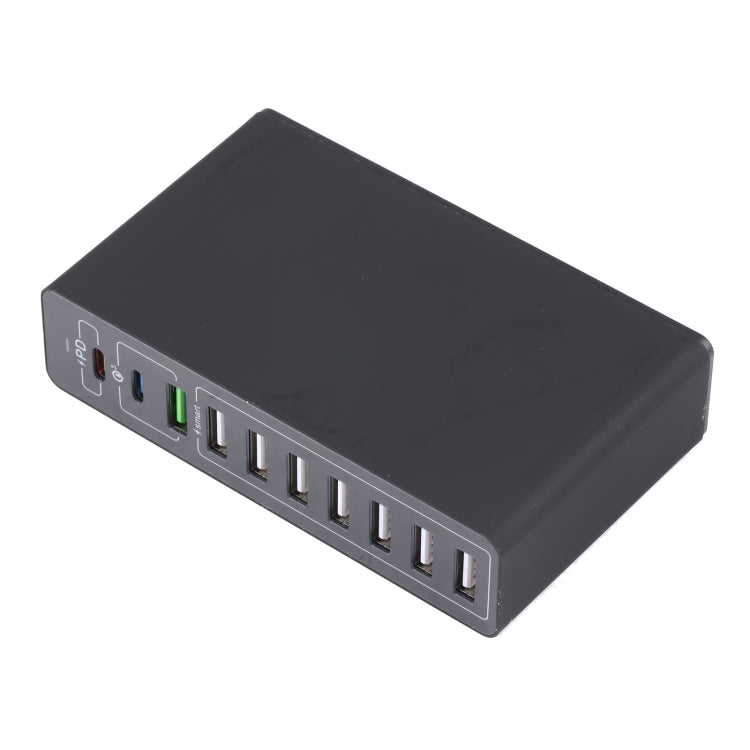 10イン1 65W QC3.0 USBスマート高速チャージャー、USプラグ、UKプラグ、AUプラグ