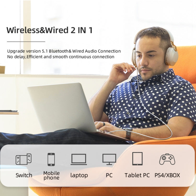 B2 ワイヤレス Bluetooth 5.1 折りたたみ式ノイズリダクションヘッドセット