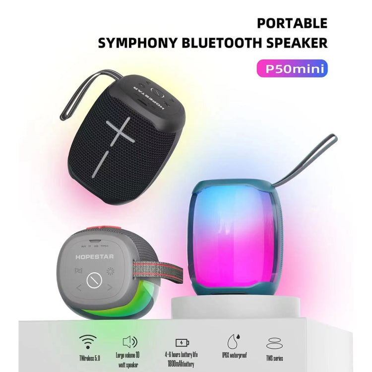 HOPESTAR P50 mini アウトドア RGBライト 防水 Bluetoothスピーカー, P50 mini