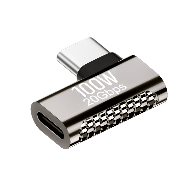 100W Type-CオスからType-Cメス 20Gbps亜鉛合金アダプター、Type-CオスからType-Cメス側面曲げ、Type-CオスからType-Cメス垂直角度、Type-CオスからType-Cメス中間曲げ、Type-CオスからType-Cメス直線