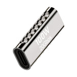 100W Type-CメスからType-Cメス 20Gbps亜鉛合金アダプター、Type-CメスからType-Cメス直線