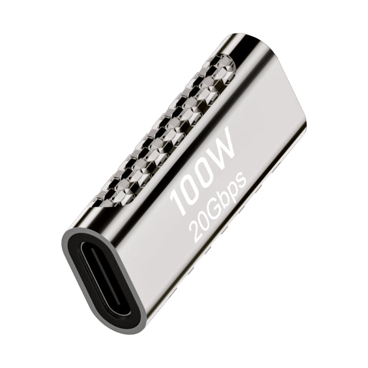 100W Type-CメスからType-Cメス 20Gbps亜鉛合金アダプター、Type-CメスからType-Cメス直線