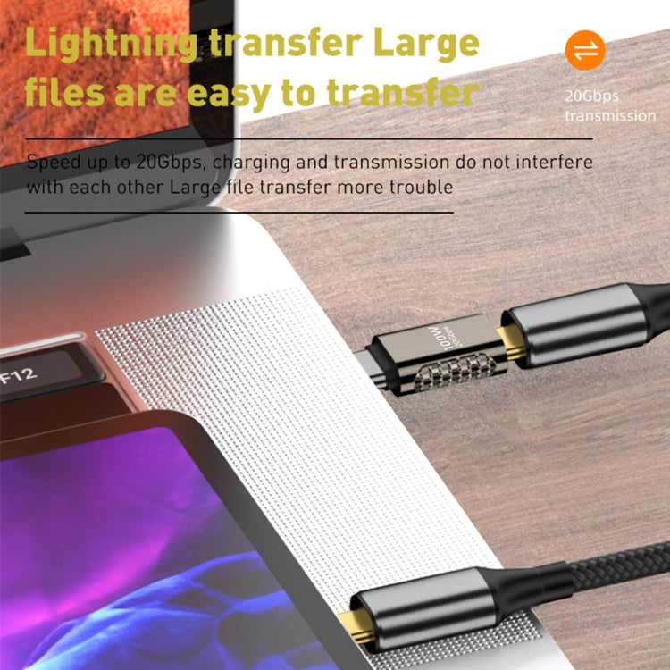 100W Type-CメスからType-Cメス 20Gbps亜鉛合金アダプター、Type-CメスからType-Cメス直線
