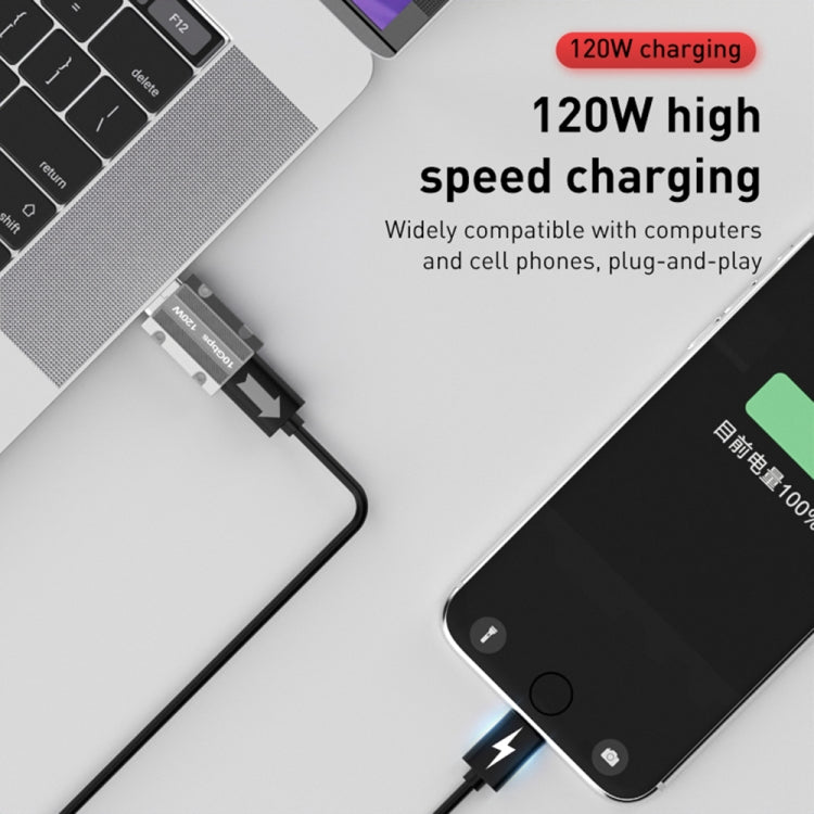120W Type-CメスからUSB 3.0オス 亜鉛合金直線アダプター、Type-CメスからUSB 3.0オス直線