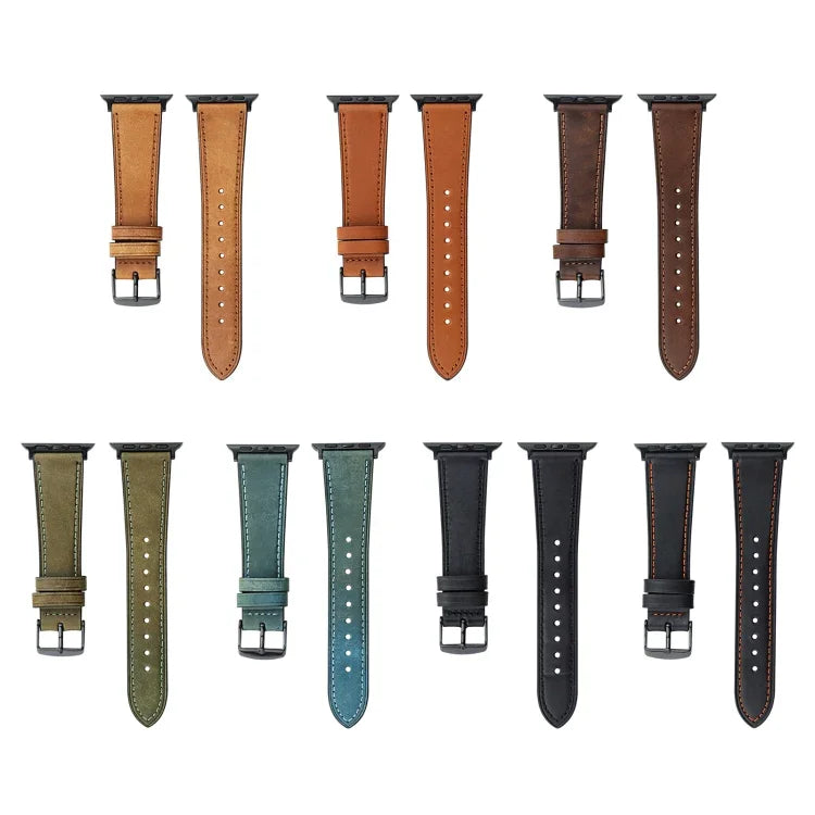 クレイジーホース本革ウォッチバンド、Apple Watch Series 8&7 41mm / SE 2&6&SE&5&4 40mm 用、Apple Watch Ultra 49mm / Series 8&7 45mm / SE 2&6&SE&5&4 44mm 用