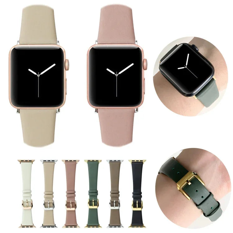 シルクレザーウォッチバンド、Apple Watch Series 8&7 41mm / SE 2&6&SE&5&4 40mm 用、Apple Watch Ultra 49mm / Series 8&7 45mm / SE 2&6&SE&5&4 44mm 用