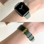 シルクレザーウォッチバンド、Apple Watch Series 8&7 41mm / SE 2&6&SE&5&4 40mm 用、Apple Watch Ultra 49mm / Series 8&7 45mm / SE 2&6&SE&5&4 44mm 用