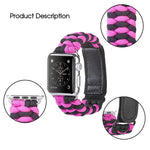 パラコード プレーンウィーブ フック＆ループファスナーナイロンウォッチバンド、Apple Watch Series 8&7 41mm / SE 2&6&SE&5&4 40mm 用、Apple Watch Ultra 49mm / Series 8&7 45mm / SE 2&6&SE&5&4 44mm 用