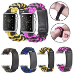 パラコード プレーンウィーブ フック＆ループファスナーナイロンウォッチバンド、Apple Watch Series 8&7 41mm / SE 2&6&SE&5&4 40mm 用、Apple Watch Ultra 49mm / Series 8&7 45mm / SE 2&6&SE&5&4 44mm 用