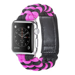パラコード プレーンウィーブ フック＆ループファスナーナイロンウォッチバンド、Apple Watch Series 8&7 41mm / SE 2&6&SE&5&4 40mm 用、Apple Watch Ultra 49mm / Series 8&7 45mm / SE 2&6&SE&5&4 44mm 用