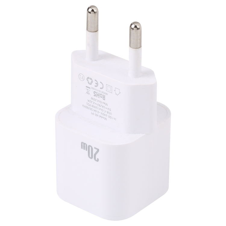 20W PD USB-C/Type-Cインターフェース高速充電チャージャー、仕様：EUプラグ、EUプラグ