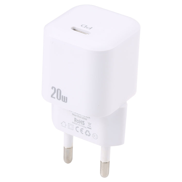 20W PD USB-C/Type-Cインターフェース高速充電チャージャー、仕様：EUプラグ、EUプラグ