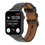 パンクリベット本革ウォッチバンド、Apple Watch Series 7 41mm / 6 & SE & 5 & 4 40mm 用、Apple Watch Ultra 49mm / Series 8&7 45mm / SE 2&6&SE&5&4 44mm 用