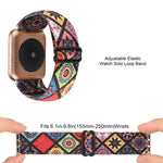 エスニックスタイルバックル伸縮ウォッチバンド、Apple Watch Series 7 41mm / 6 & SE & 5 & 4 40mm 用、Apple Watch Ultra 49mm / Series 8&7 45mm / SE 2&6&SE&5&4 44mm 用