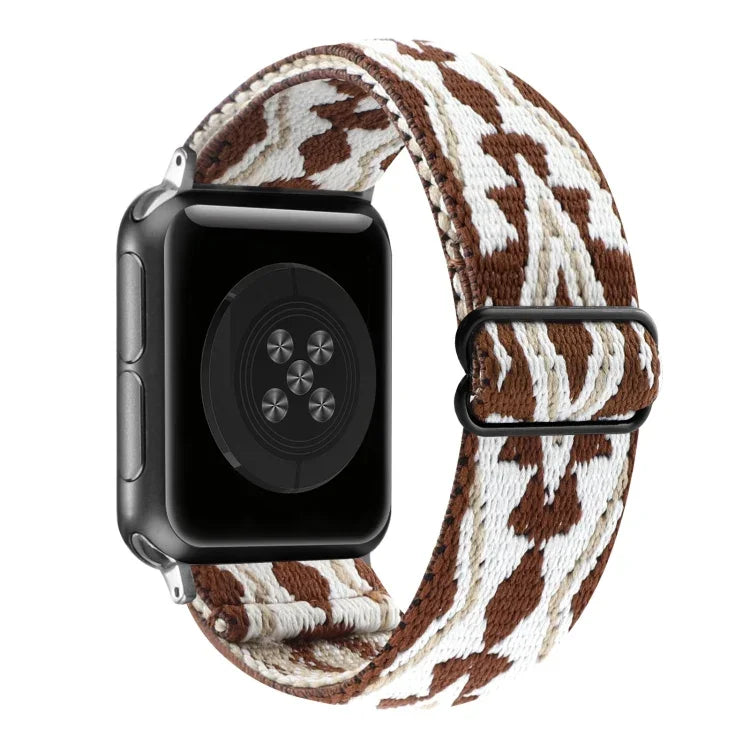 エスニックスタイルバックル伸縮ウォッチバンド、Apple Watch Series 7 41mm / 6 & SE & 5 & 4 40mm 用、Apple Watch Ultra 49mm / Series 8&7 45mm / SE 2&6&SE&5&4 44mm 用