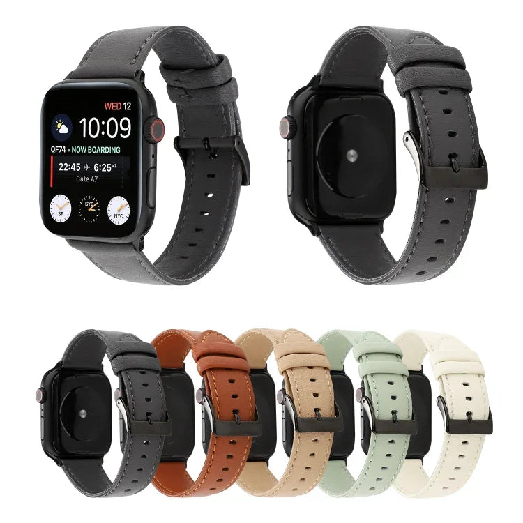 カウハイドテクスチャーレザーウォッチバンド、Apple Watch シリーズ 8&7 41mm / SE 2&6&SE&5&4 40mm / 3&2&1 38mm 用、Apple Watch シリーズ 7 45mm / 6 & SE & 5 & 4 44mm / 3 & 2 & 1 42mm 用、Apple Watch シリーズ 7 41mm / 6 & SE & 5 & 4 40mm / 3 & 2 & 1 38mm 用