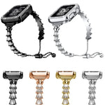 フルダイヤモンドクラウンメタルウォッチバンド、Apple Watch Series 8&7 45mm / SE 2&6&SE&5&4 44mm 用、Apple Watch Series 8&7 41mm / SE 2&6&SE&5&4 40mm 用