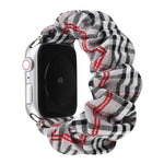 チェック柄花柄布製ヘアリングウォッチバンド、Apple Watch Ultra 49mm / シリーズ 8&7 45mm / SE 2&6&SE&5&4 44mm / 3&2&1 42mm 用、Apple Watch シリーズ 8&7 41mm / SE 2&6&SE&5&4 40mm / 3&2&1 38mm 用